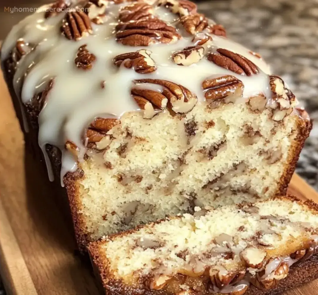 Moist Butter Pecan Loaf with Cream Cheese Icing