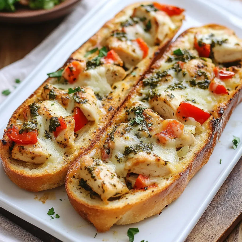 Cheesy Chicken Garlic Bread