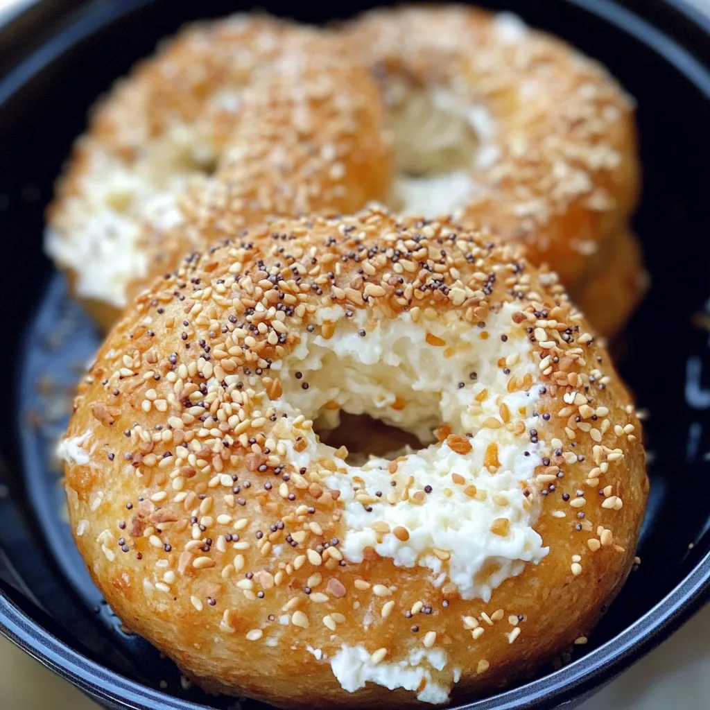 Air Fryer air Protein Bagels with Cottage Cheese Recipe