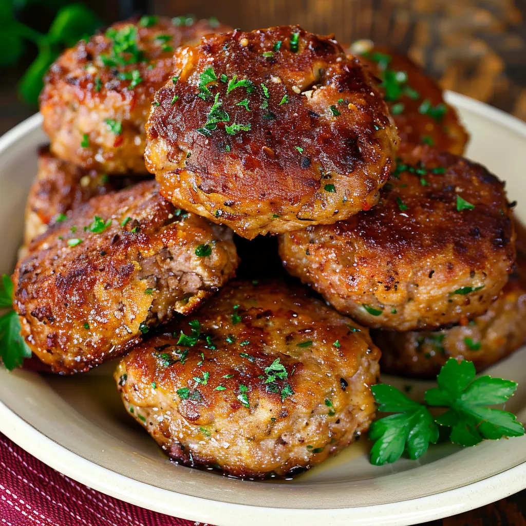 Mouthwatering German Frikadellen with a golden crust, ready to enjoy any time of day.