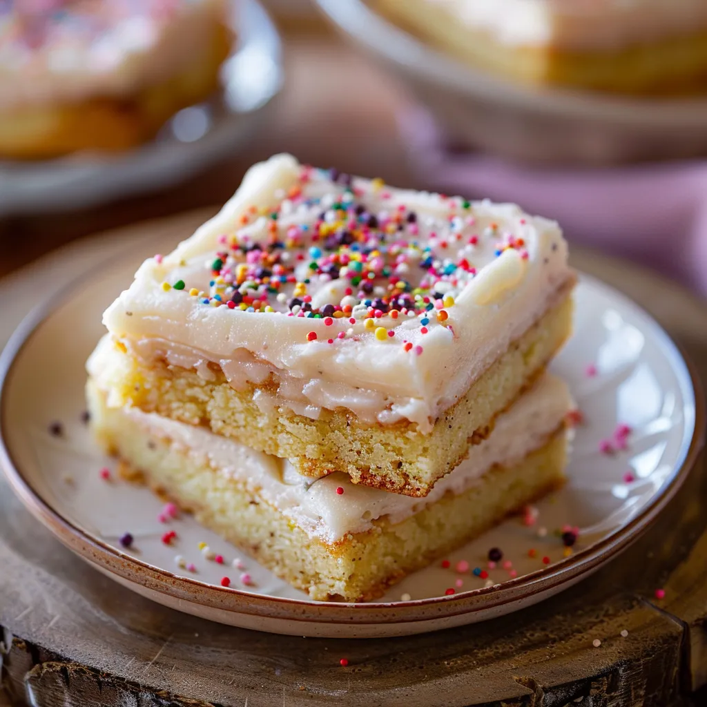 Soft sugar cookie cream cheese bars with a rich and creamy cheesecake layer.