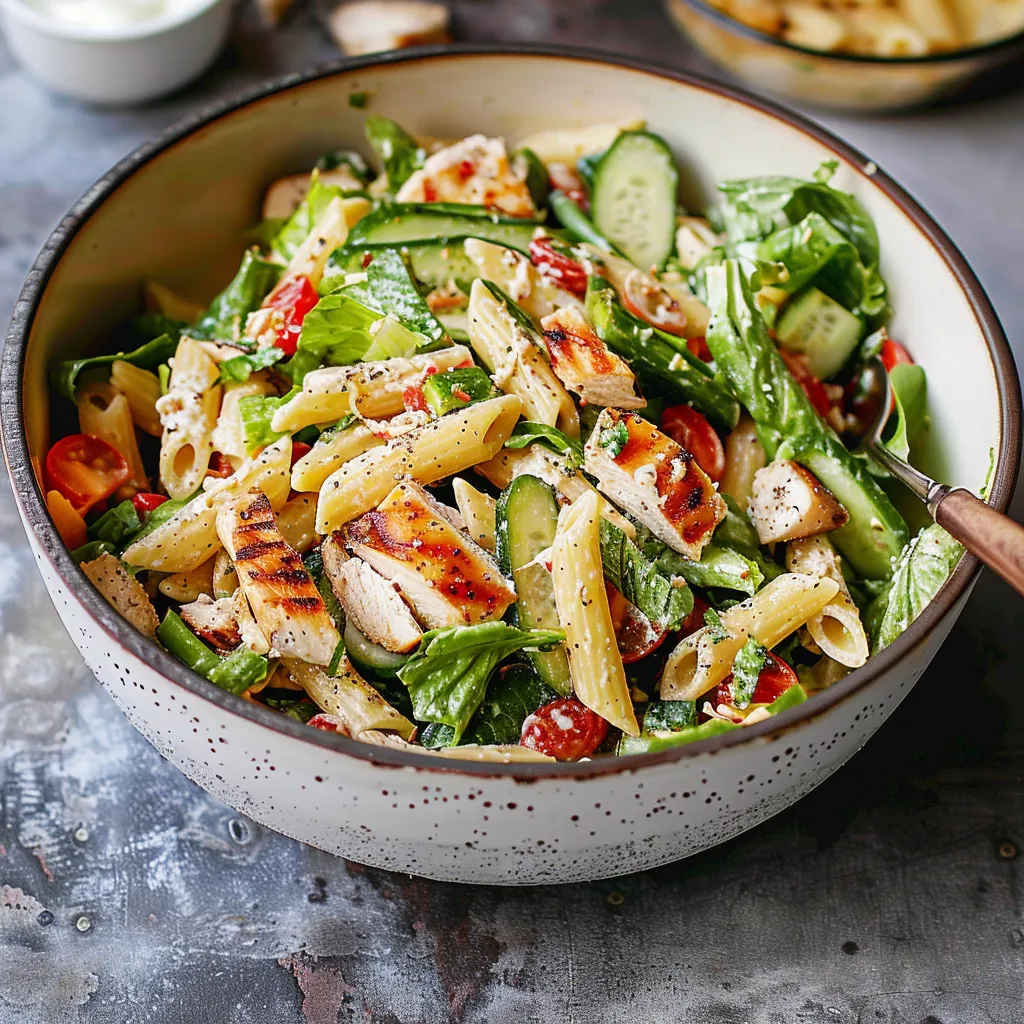 Best Chicken Caesar Pasta Salad