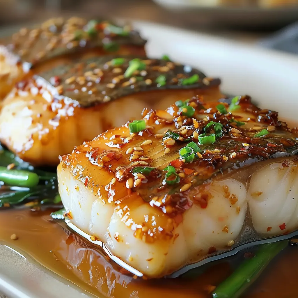 Tender cod with a tasty ginger soy coating, a yummy and healthy dinner choice.