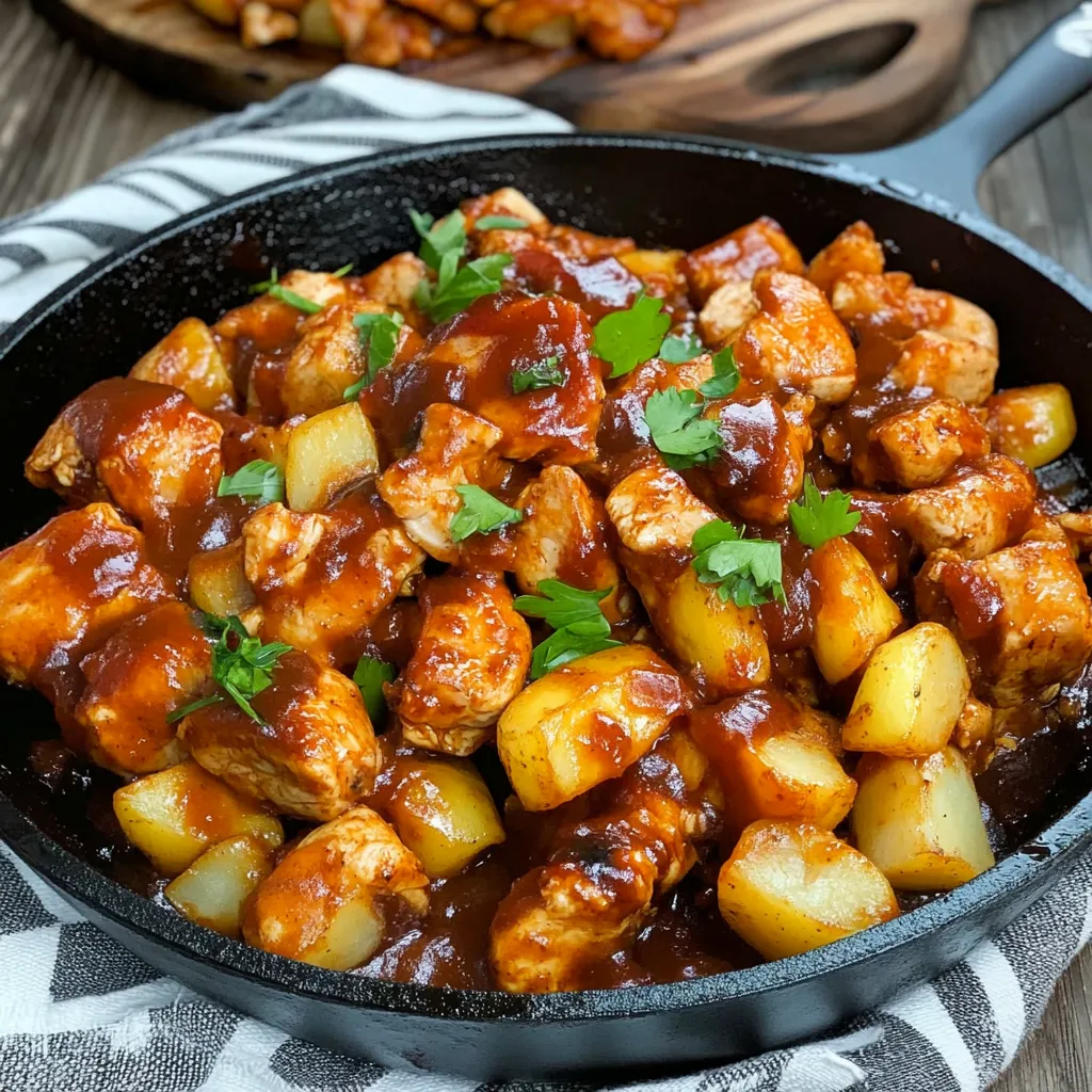 Easy BBQ Chicken Potato Skillet Recipe