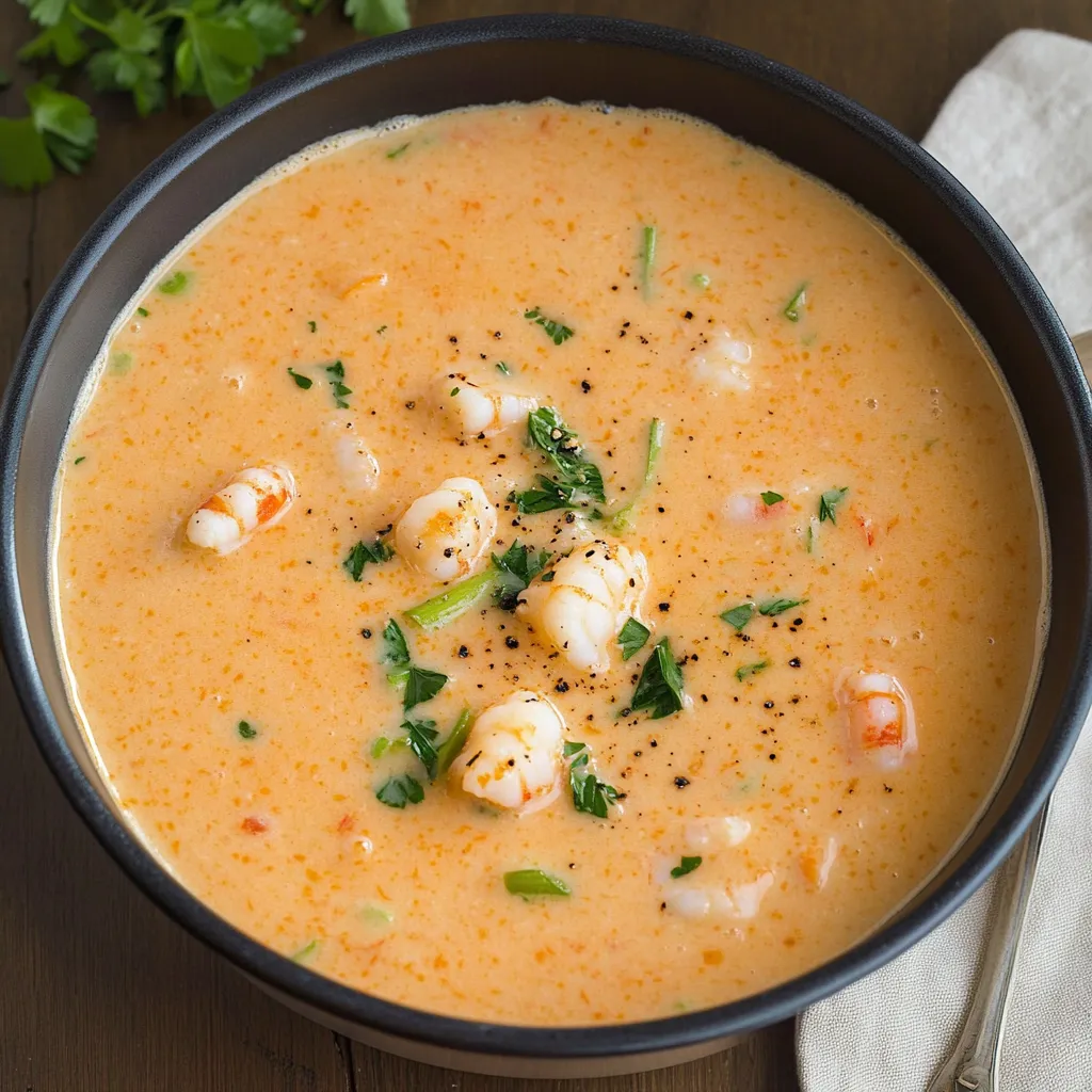 Close-up Crab and Shrimp Seafood Bisque