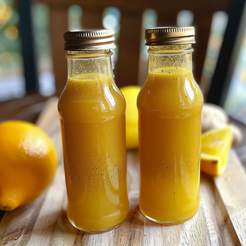 Two bottles of orange juice on a table.