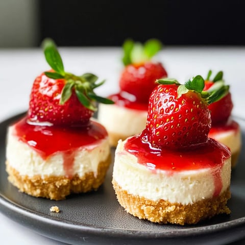 Mini Cheesecake with Strawberry Sauce