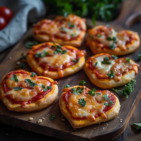 Heart-Shaped Mini Pizzas